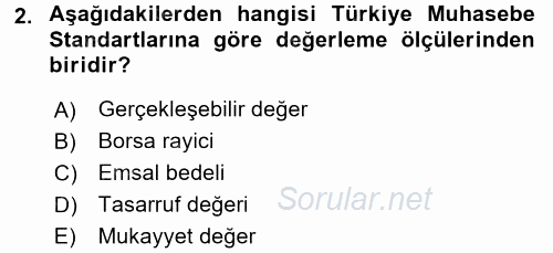 Dönemsonu İşlemleri 2016 - 2017 Ara Sınavı 2.Soru