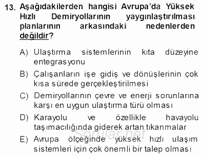 Turizm Ulaştırması 2013 - 2014 Ara Sınavı 13.Soru