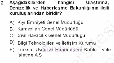 Turizm Ulaştırması 2013 - 2014 Ara Sınavı 2.Soru