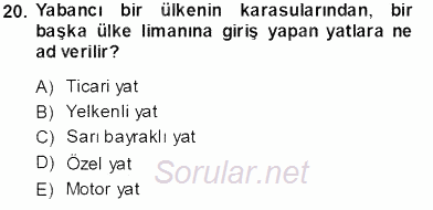 Turizm Ulaştırması 2013 - 2014 Ara Sınavı 20.Soru