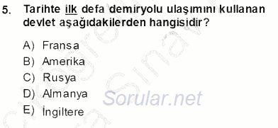 Turizm Ulaştırması 2013 - 2014 Ara Sınavı 5.Soru