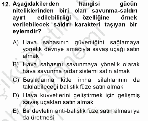 Uluslararası İlişkiler Kuramları 2 2013 - 2014 Ara Sınavı 12.Soru