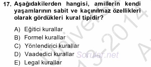 Uluslararası İlişkiler Kuramları 2 2013 - 2014 Ara Sınavı 17.Soru