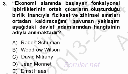 Uluslararası İlişkiler Kuramları 2 2013 - 2014 Ara Sınavı 3.Soru