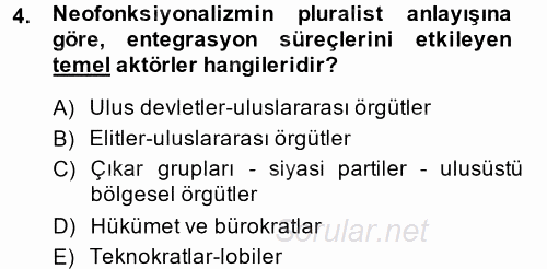 Uluslararası İlişkiler Kuramları 2 2013 - 2014 Ara Sınavı 4.Soru