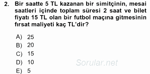 İktisada Giriş 2015 - 2016 Ara Sınavı 2.Soru