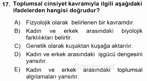 Sosyal Psikoloji 2 2015 - 2016 Dönem Sonu Sınavı 17.Soru