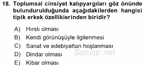 Sosyal Psikoloji 2 2015 - 2016 Dönem Sonu Sınavı 18.Soru