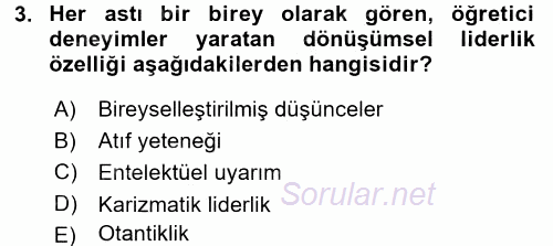 Sosyal Psikoloji 2 2015 - 2016 Dönem Sonu Sınavı 3.Soru