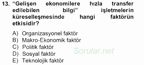 Kurumsal Sosyal Sorumluluk 2013 - 2014 Tek Ders Sınavı 13.Soru