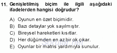 Sanayi Ekonomisi 2013 - 2014 Dönem Sonu Sınavı 11.Soru