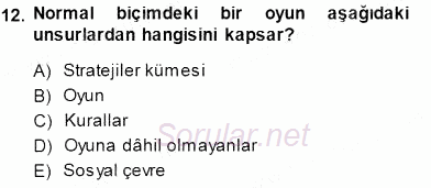 Sanayi Ekonomisi 2013 - 2014 Dönem Sonu Sınavı 12.Soru