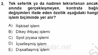 Sanayi Ekonomisi 2013 - 2014 Dönem Sonu Sınavı 3.Soru