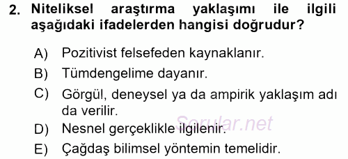 İletişim Kuramları 2017 - 2018 3 Ders Sınavı 2.Soru