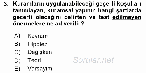 Sosyolojide Araştırma Yöntem ve Teknikleri 2017 - 2018 Ara Sınavı 3.Soru