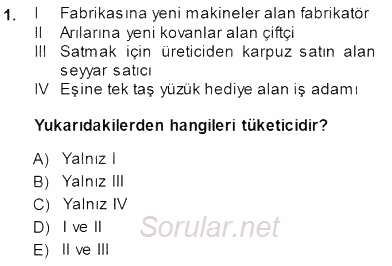 Tüketici Hukuku 2013 - 2014 Dönem Sonu Sınavı 1.Soru