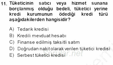 Tüketici Hukuku 2013 - 2014 Dönem Sonu Sınavı 11.Soru