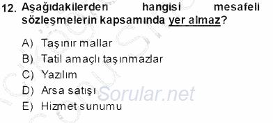 Tüketici Hukuku 2013 - 2014 Dönem Sonu Sınavı 12.Soru