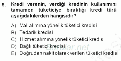Tüketici Hukuku 2013 - 2014 Dönem Sonu Sınavı 9.Soru