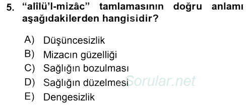 Osmanlı Türkçesi Metinleri 2 2015 - 2016 Ara Sınavı 5.Soru