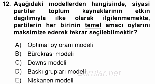 Kamu Maliyesi 2016 - 2017 Ara Sınavı 12.Soru