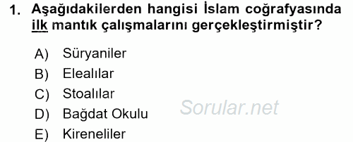 Mantığın Gelişimi 2017 - 2018 Ara Sınavı 1.Soru