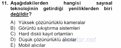 Hareketli Görüntünün Tarihi 2013 - 2014 Ara Sınavı 11.Soru