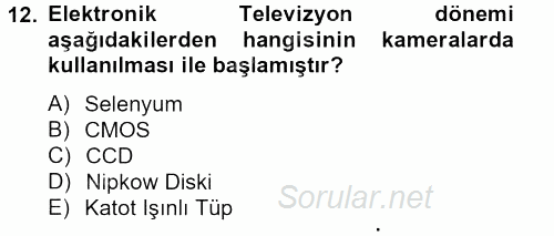 Hareketli Görüntünün Tarihi 2013 - 2014 Ara Sınavı 12.Soru