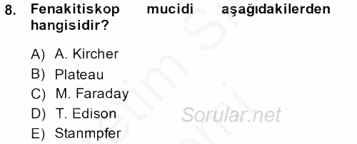 Hareketli Görüntünün Tarihi 2013 - 2014 Ara Sınavı 8.Soru