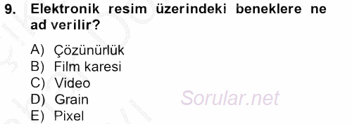 Hareketli Görüntünün Tarihi 2013 - 2014 Ara Sınavı 9.Soru