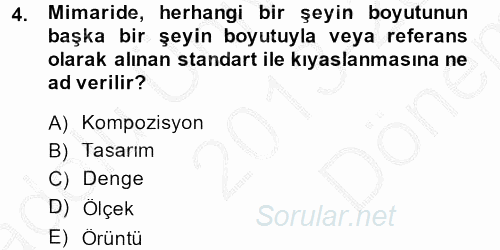 Güzel Sanatlar 2013 - 2014 Dönem Sonu Sınavı 4.Soru