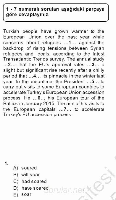 Pedagojik Gramer 1 2014 - 2015 Ara Sınavı 1.Soru