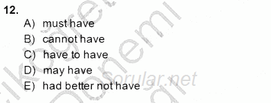 Pedagojik Gramer 1 2014 - 2015 Ara Sınavı 12.Soru