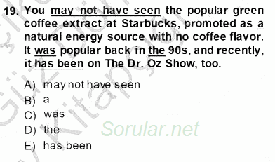 Pedagojik Gramer 1 2014 - 2015 Ara Sınavı 19.Soru