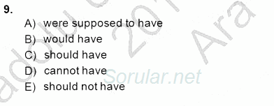 Pedagojik Gramer 1 2014 - 2015 Ara Sınavı 9.Soru