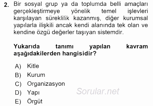 Kurumsal İletişim 2017 - 2018 Ara Sınavı 2.Soru