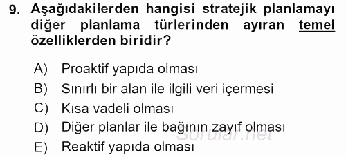 Kurumsal İletişim 2017 - 2018 Ara Sınavı 9.Soru