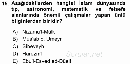 Din Eğitimi Ve Din Hizmetlerinde Rehberlik 2015 - 2016 Ara Sınavı 15.Soru