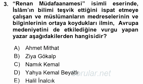 Din Eğitimi Ve Din Hizmetlerinde Rehberlik 2015 - 2016 Ara Sınavı 3.Soru