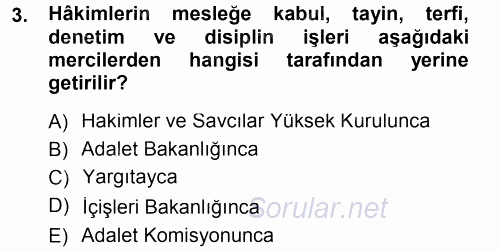 Medeni Usul Hukuku 2013 - 2014 Tek Ders Sınavı 3.Soru