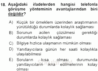 Turizm Pazarlaması 2015 - 2016 Ara Sınavı 18.Soru