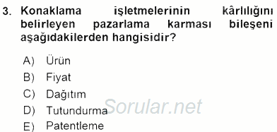 Turizm Pazarlaması 2015 - 2016 Ara Sınavı 3.Soru