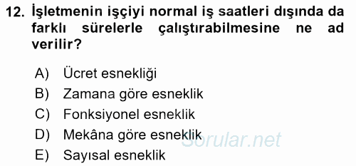 Ev Endüstrisi 2015 - 2016 Ara Sınavı 12.Soru