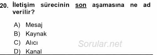 Spor ve Medya İlişkisi 2015 - 2016 Ara Sınavı 20.Soru