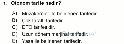 Uluslararası İktisat Politikası 2015 - 2016 Tek Ders Sınavı 1.Soru