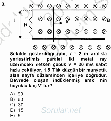 Elektrik Enerjisi Üretimi 2014 - 2015 Dönem Sonu Sınavı 3.Soru