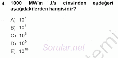 Elektrik Enerjisi Üretimi 2014 - 2015 Dönem Sonu Sınavı 4.Soru