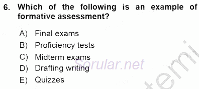 Yabancı Dil Öğretiminde Ölçme Ve Değerlendirme 1 2015 - 2016 Ara Sınavı 6.Soru