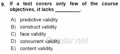 Yabancı Dil Öğretiminde Ölçme Ve Değerlendirme 1 2015 - 2016 Ara Sınavı 9.Soru