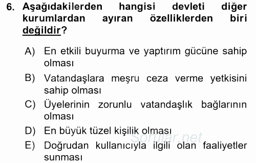 Endüstri İlişkileri 2017 - 2018 3 Ders Sınavı 6.Soru